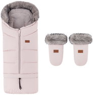 PETITE&MARS Set zimní fusak Arctic 4v1 + rukavice na kočárek Fjora Rose Petal - Stroller Footmuff