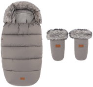 PETITE&MARS Set zimní fusak Comfy 4v1 + rukavice na kočárek Fjora Mocha Mousse - Stroller Footmuff