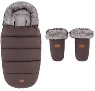 PETITE&MARS Set zimní fusak Comfy 4v1 + rukavice na kočárek Fjora Rich Brown - Stroller Footmuff
