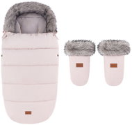 PETITE&MARS Set zimní fusak Comfy 4v1 + rukavice na kočárek Fjora Rose Petal - Stroller Footmuff