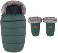 PETITE&MARS Set zimní fusak Comfy 4v1 + rukavice na kočárek Fjora Veritable Khaki - Stroller Footmuff