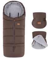 PETITE&MARS Set fusak Jibot 3v1 + rukavice na kočárek Jasie Dark Walnut - Stroller Footmuff
