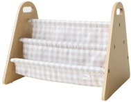 3 Sprouts Oboustranný stojan na knížky Gingham Beige - Toy Organiser