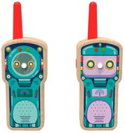 Dvěděti Dřevěné dětské vysílačky Robot - Walkie-Talkies