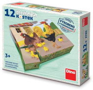 Wooden Blocks Dino Domácí zvířátka retro - Dřevěné kostky