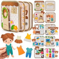 Dvěděti Senzorická busy kniha Domeček s panenkou - Cloth Book