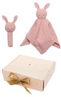 Jabadabado dárková sada s chrastítkem Bunny Pink - Baby Sleeping Toy