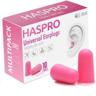 Haspro Universal Foam Earplugs, 10 pairs / 20 pcs, Pink - Earplugs