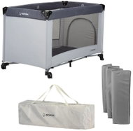 Bomimi Mondo Travel Cot, Folding, Stone - Travel Bed