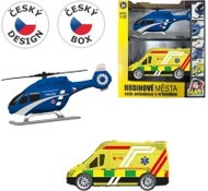 Sada Záchranná služba – ambulance a vrtulník se světlem a zvukem - Toy Car Set