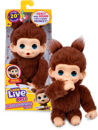 Little Live Pets My Baby Monkey: Brown - Interactive Animal Toy - Main image