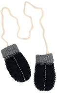 Fillikid Dětské zimní rukavice z jehněčí kožešiny navy vel. 0-12 měsíců - Baby Gloves