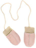 Fillikid Dětské zimní rukavice z jehněčí kožešiny pink vel. 0-12 měsíců - Baby Gloves