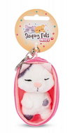 NICI Sleeping cat spotted and basket pink - Keychain