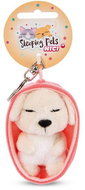 NICI Sleeping dog beige and basket peach - Keychain