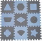 Habszivacs puzzle BabyDan játszószőnyeg Blue geometriai formákkal - Pěnové puzzle