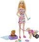 Barbiepuppe und Hund mit Rollstuhl - Puppe