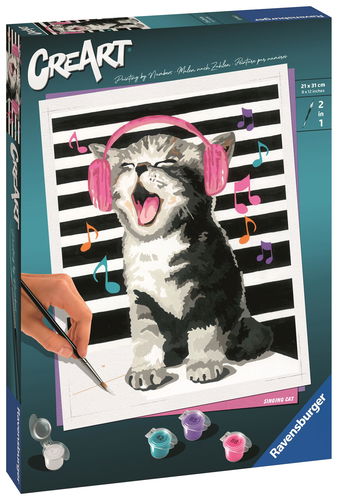 Ravensburger 235452 CreArt Zpívající kočka - Malování podle čísel - Hlavní obrázek