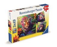 Ravensburger 057351 Zvieratká z džungle 3 × 49 dielikov - Puzzle