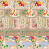 Asalvo Play Mat XL 120 × 180 cm Farm-City - Játékszőnyeg