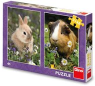 Dino-Kaninchen und Meerschweinchen 2 × 48 Stück - Puzzle