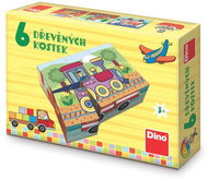 Dino-Fahrzeuge Lizenzwürfel - Holz-Bausteine