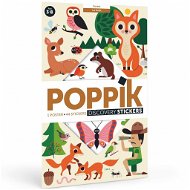 POPPIK Vzdelávací samolepkový plagát Lesné zvieratá - Detské nálepky