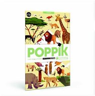 POPPIK Vzdělávací samolepkový plakát Savana - Kids Stickers