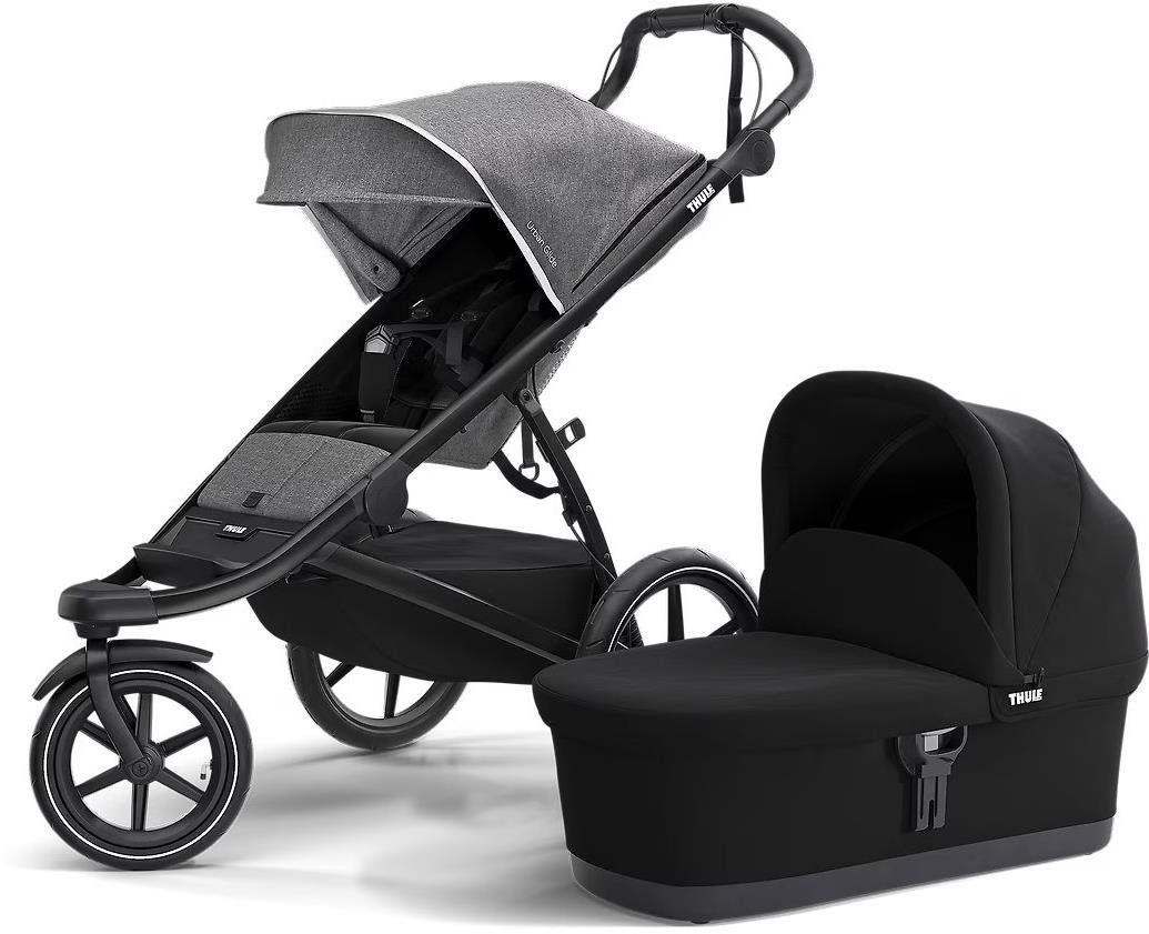 Thule Urban Glide 2 Bassinet Grey Melange on Black Baby Buggy