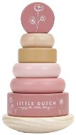 Little Dutch Krúžky Pink Flowers - Navliekacia hračka