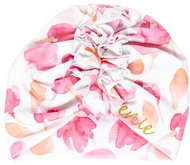 Turban - dětská čepice Pink Leaves - Čepice pro miminko