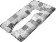 SCAMP Těhotenský polštář/přesýpací hodiny 75 × 135 cm Patchwork šedá - Kojicí polštář