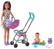 Barbie chůva herní set - kočárek - Doll