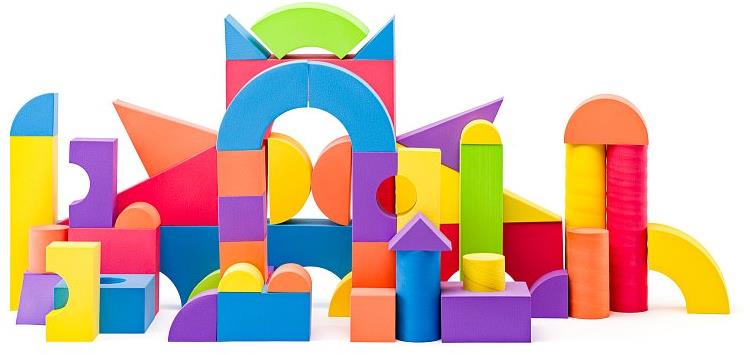 Plastica habkockák nagyméretű PVC zsákban, 52 db