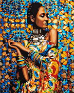 ASTRA In the Glow of India - canvas on frame 40 × 50 cm - Painting by Numbers