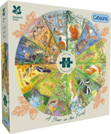GIBSONS Kulaté puzzle Rok v lese 500 dílků - Jigsaw Puzzle
