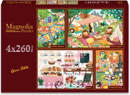 Magnolia Zahradní mozaika, Kempování, Pekárna a Venkovská kuchyně 4x260 dílků - Jigsaw Puzzle