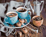 Maľovanie podľa čísel – Modré šálky kávy - Maľovanie podľa čísel