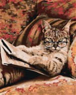 Maľovanie podľa čísel – Mačka s okuliarmi - Maľovanie podľa čísel