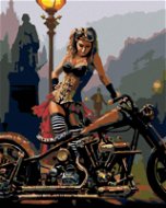 Painting by Numbers - Tough Girl with a Motorbike - Painting by Numbers