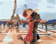 Malen nach Zahlen - Liebespaar vor einem Laden am Eiffelturm - Malen nach Zahlen