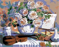 Maľovanie podľa čísel – Husle a ruže - Maľovanie podľa čísel