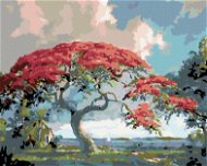 Maľovanie podľa čísel – Červený bonsaj - Maľovanie podľa čísel