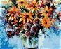 Maľovanie podľa čísel – Lúčne kvety a modré pozadie - Maľovanie podľa čísel