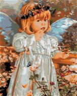 Maľovanie podľa čísel – Anjelik s motýlikovým venčekom - Maľovanie podľa čísel