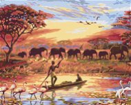 Maľovanie podľa čísel – Africký západ slnka - Maľovanie podľa čísel
