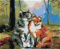 Painting by Numbers - Cat with a Fox - Painting by Numbers