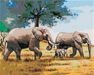 Malen nach Zahlen - Elefantenfamilie - Malen nach Zahlen