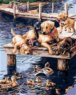Painting by Numbers - Dogs on the Pier - Painting by Numbers