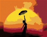 Painting by Numbers - Woman with Umbrella and Sunset - Painting by Numbers